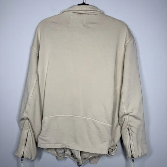 We The Free Free People Cream Cotton Moto Jacket Size M - Picture 4 of 8